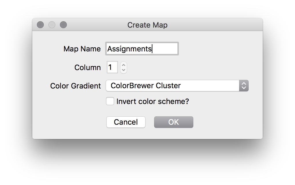 Map dialog