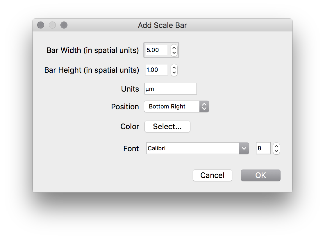 Scale Bar Dialog